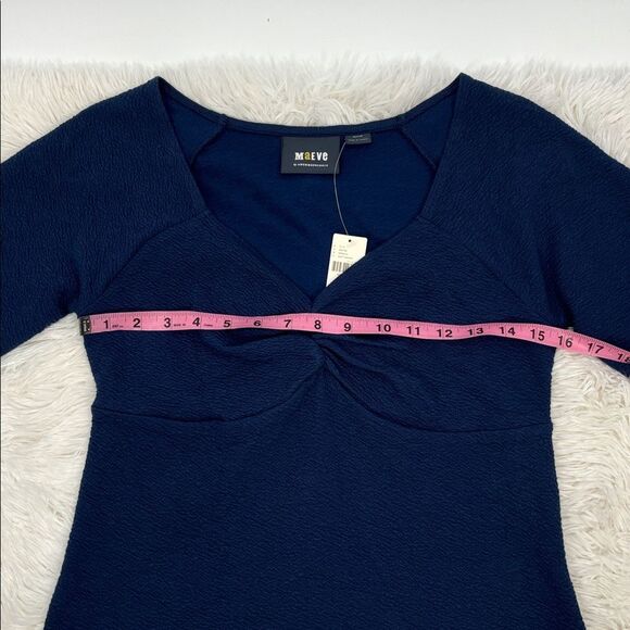 Maeve Anthropologie Dark Blue Long Sleeve Shirt Sweetheart Top New With Tags - Picture 11 of 15